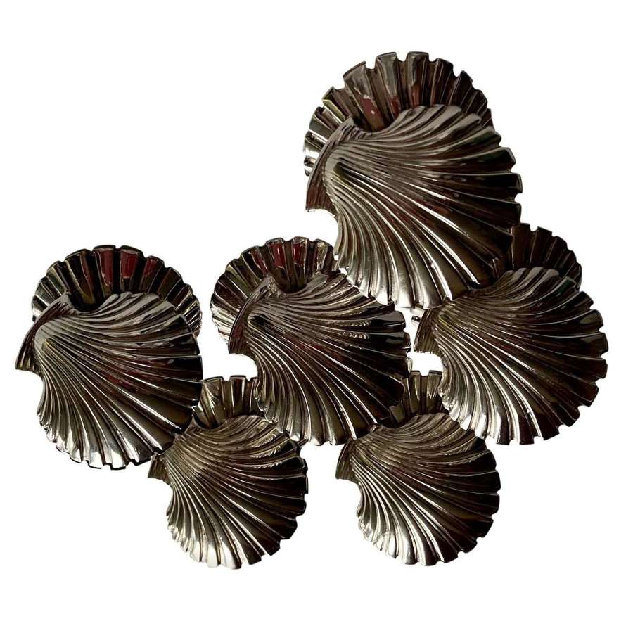 1940s-1950s Silver Plated Shells, Place Card Holders, Fratelli Broggi