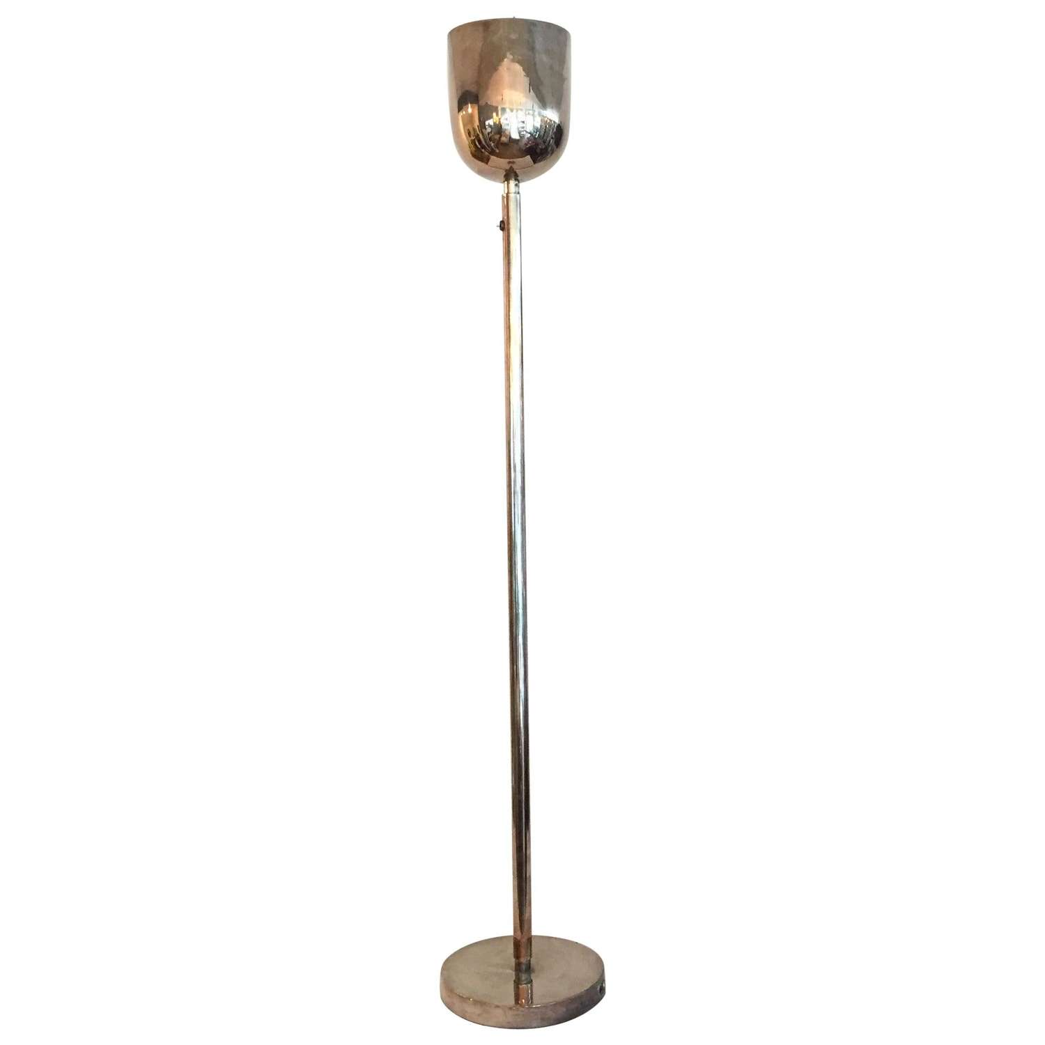 Silver plated modernist floor lamp / lampadaire, Art Deco, 1930's
