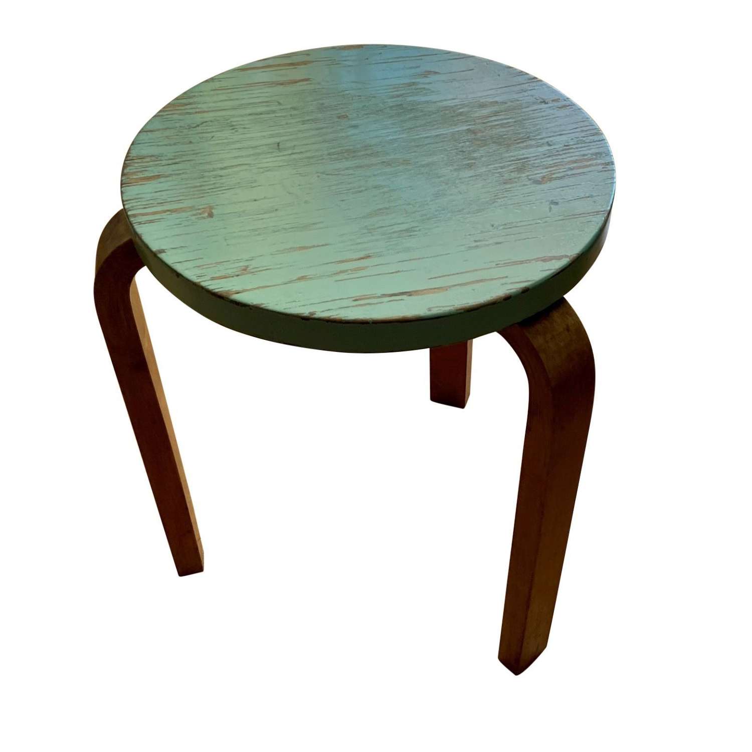 Original rare 1930's Alvar Aalto mint coloured stool, Finland