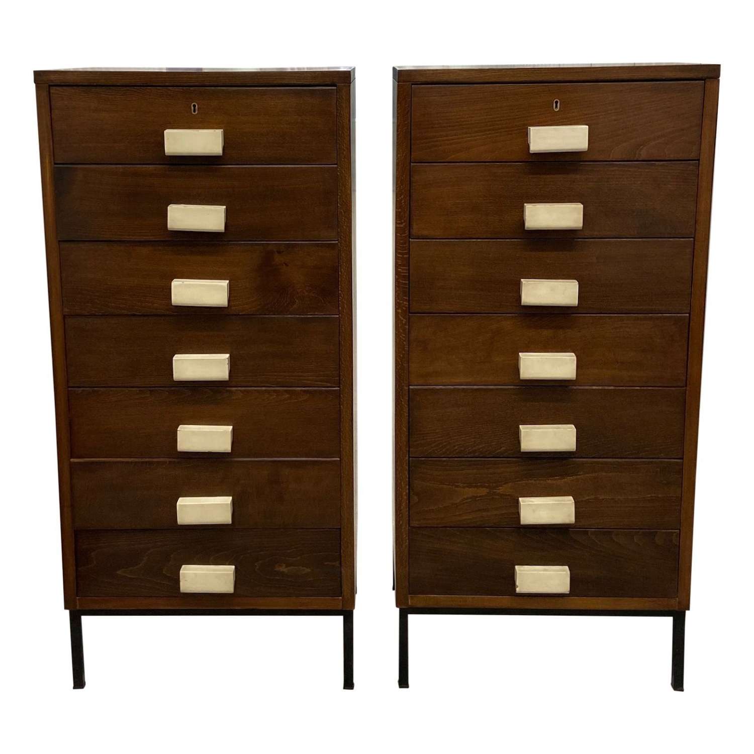 Pair of mid century chests of 7 drawers