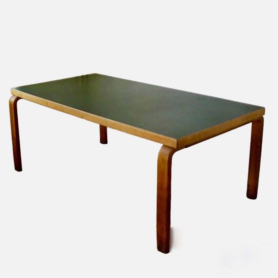 Finmar ltd. large original 1930's Alvar Aalto table, green top