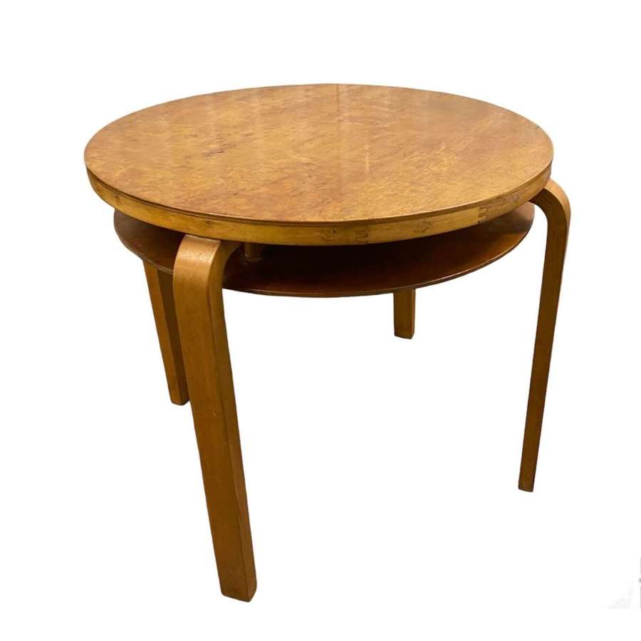 Original 1930's Alvar Aalto 2 tier Masur birch coffee / side table